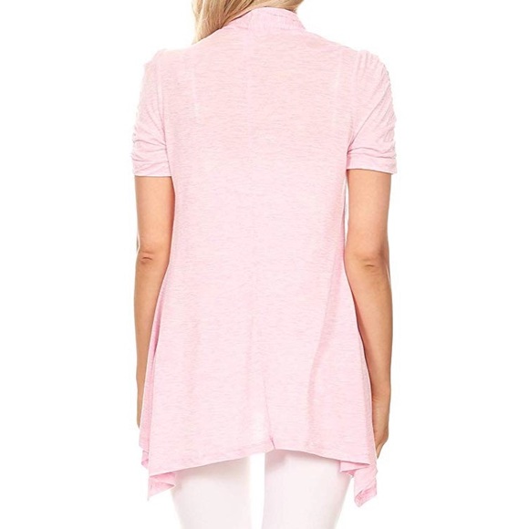 Womens Short Sleeve Loose Fitting Cardigan Sweater - Picture 7 of 7